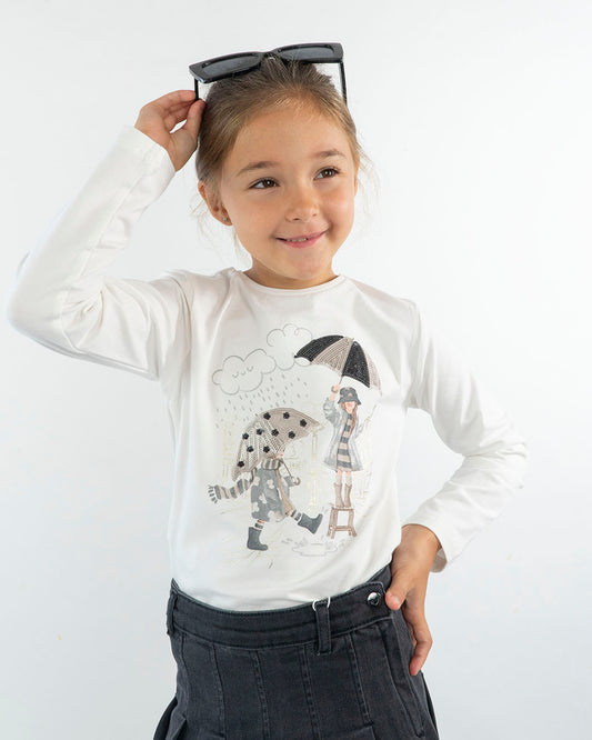 T-shirt manica lunga con ombrellini MAYORAL