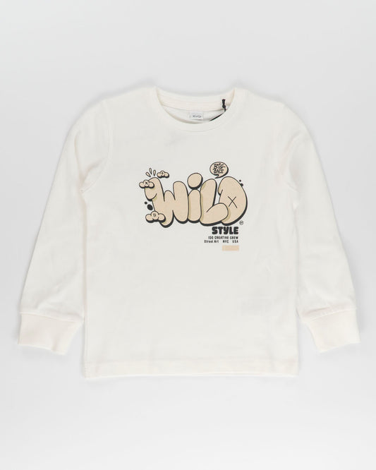 T-shirt manica lunga con scritta Wild style I DO