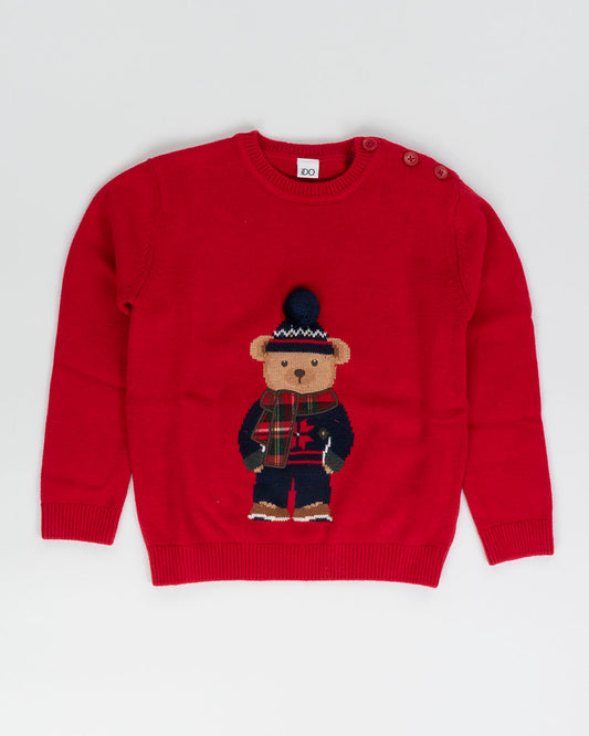 Maglione girocollo con orsetto e pon pon I DO