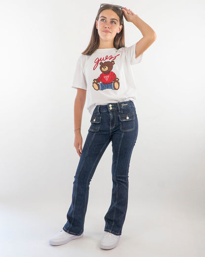 Jeans a zampa con cuciture in rilievo GUESS