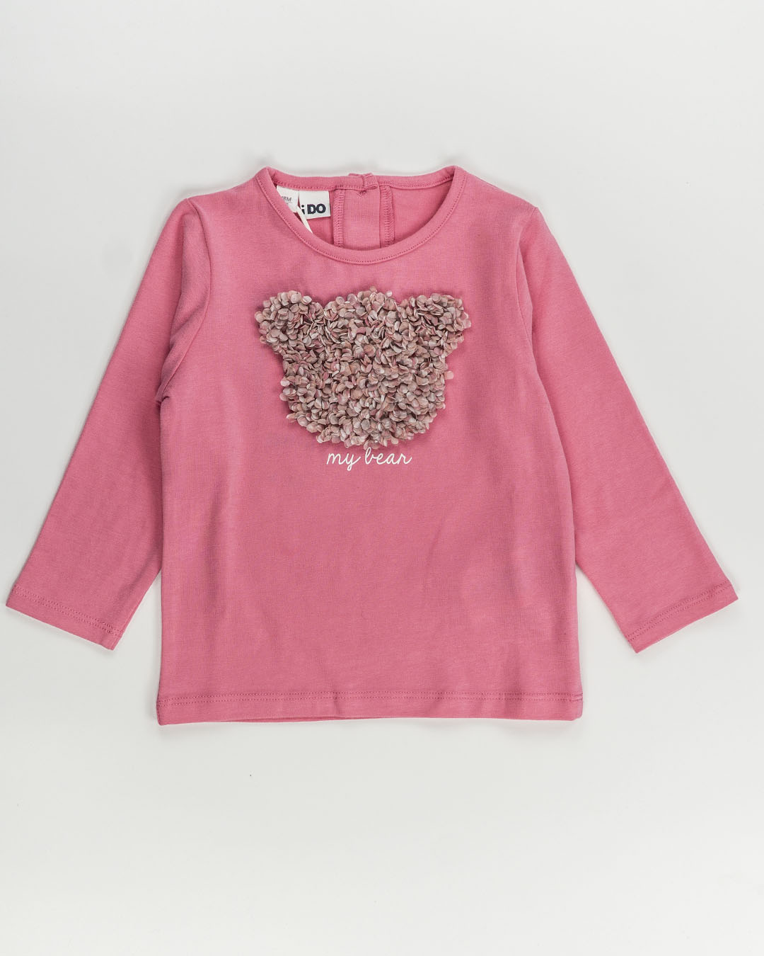 T-shirt manica lunga con orsetto a petali I DO