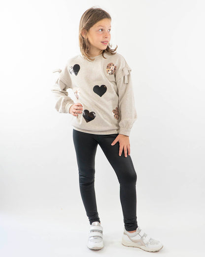 Completo 2 pezzi con pantalone effetto ecopelle