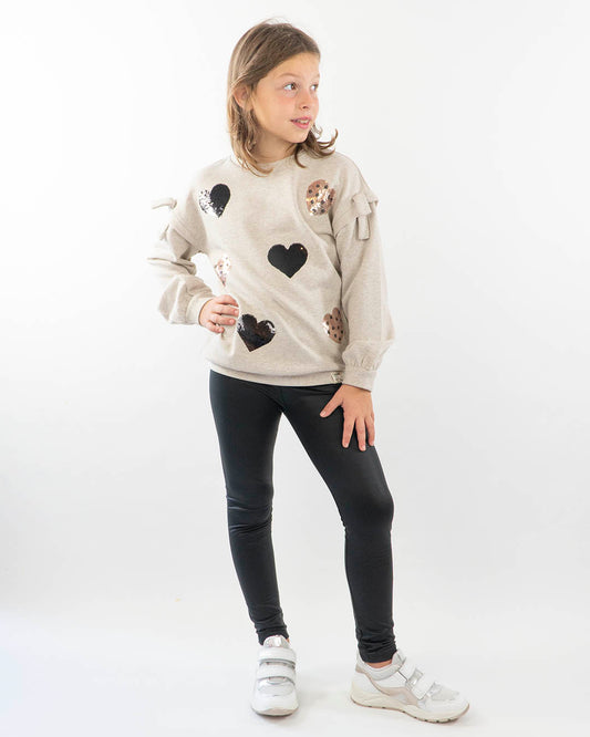 Completo 2 pezzi con pantalone effetto ecopelle