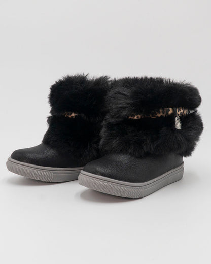 Stivaletto glitterato con fascia in pelo PRIMIGI