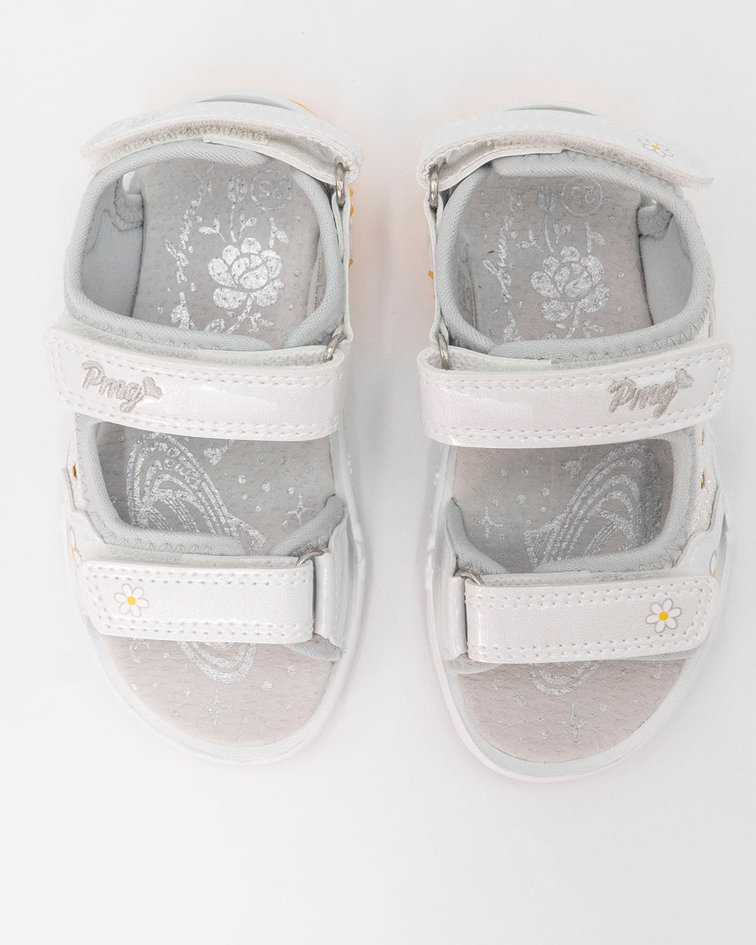 Sandali lurex con luci e margherite PRIMIGI