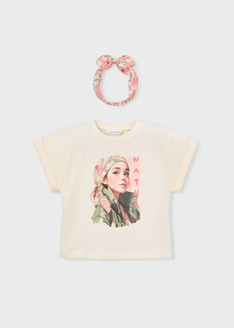 T-shirt + fascetta fiorata art.3010-93 MAYORAL
