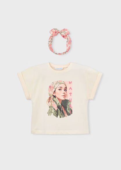 T-shirt + fascetta fiorata art.3010-93 MAYORAL