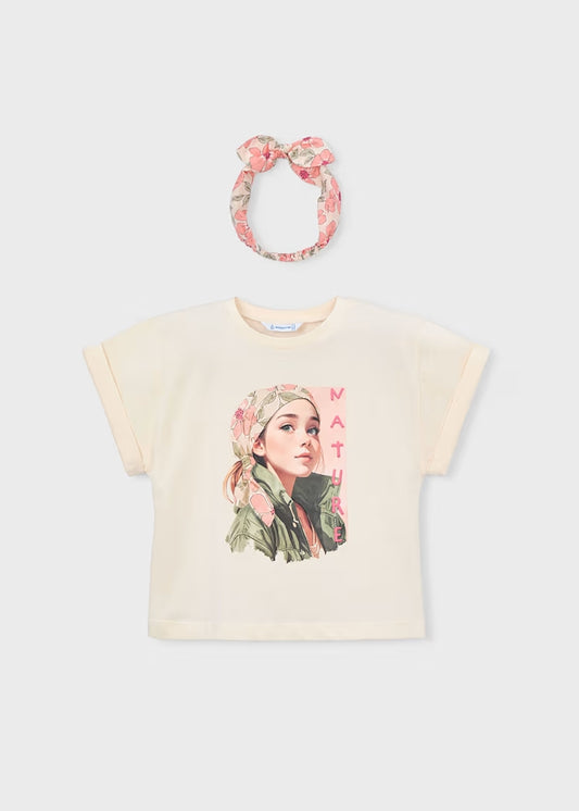 T-shirt + fascetta fiorata art.3010-93 MAYORAL