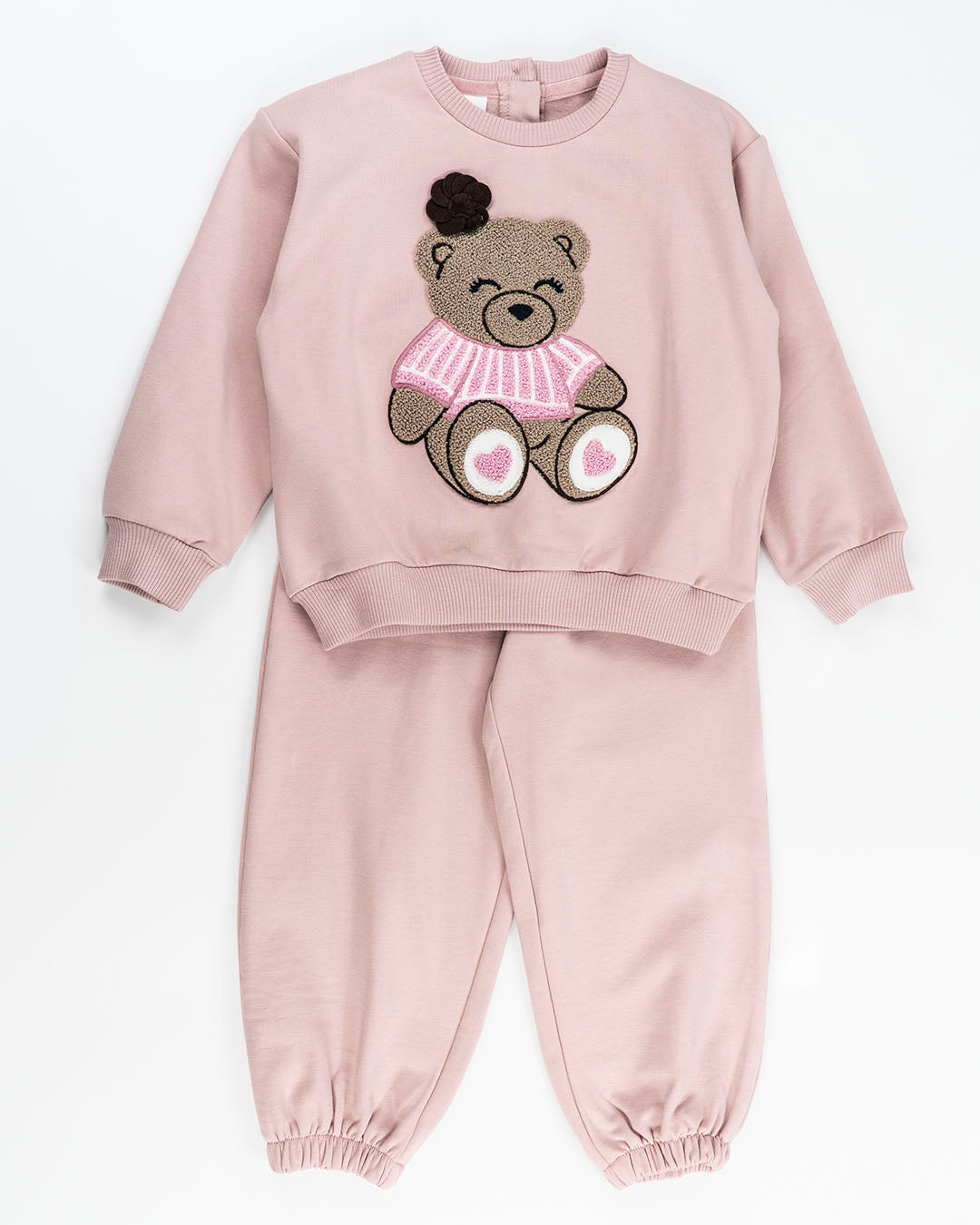 Tuta 2 pz. felpata con orsetto in spugna I DO