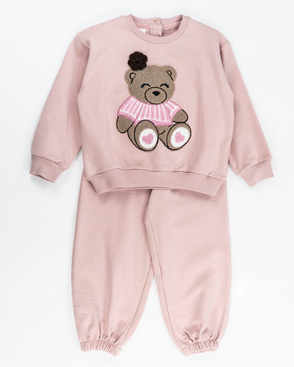 Tuta 2 pz. felpata con orsetto in spugna I DO