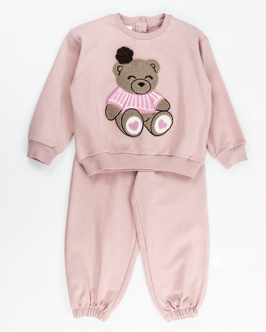 Tuta 2 pz. felpata con orsetto in spugna I DO