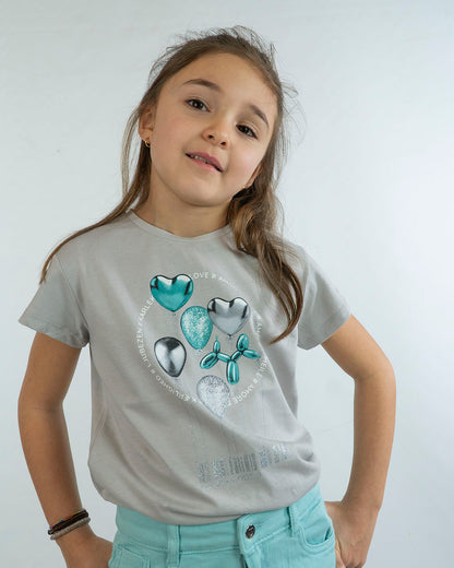 T-shirt manica corta con palloncini glitterMAYORAL