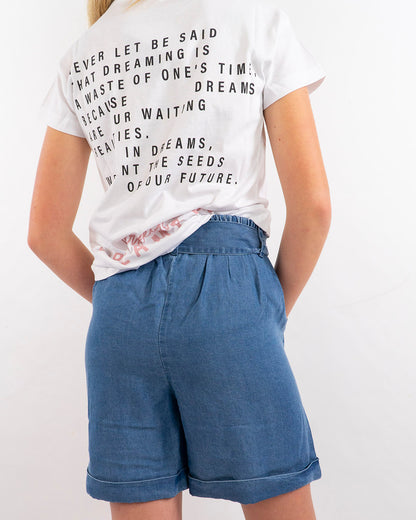 Shorts in tela jeans con fusciacca I DO