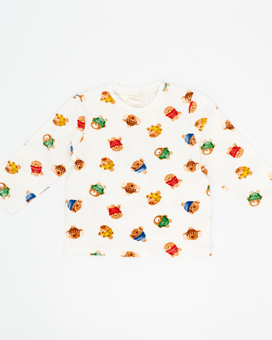 T-shirt manica lunga orsetti con berretto MAYORAL