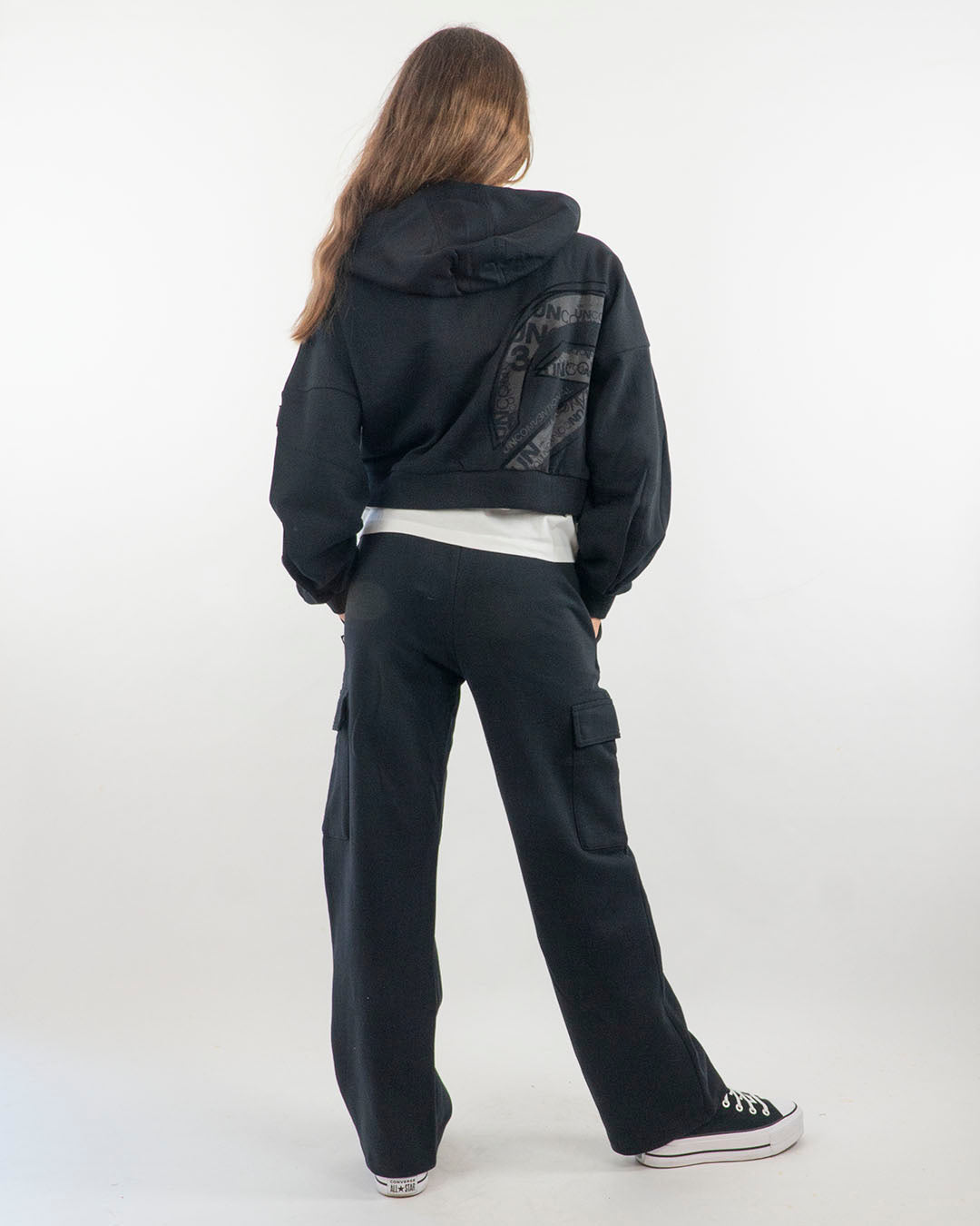 Pantaloni cargo felpati a gamba larga MELBY