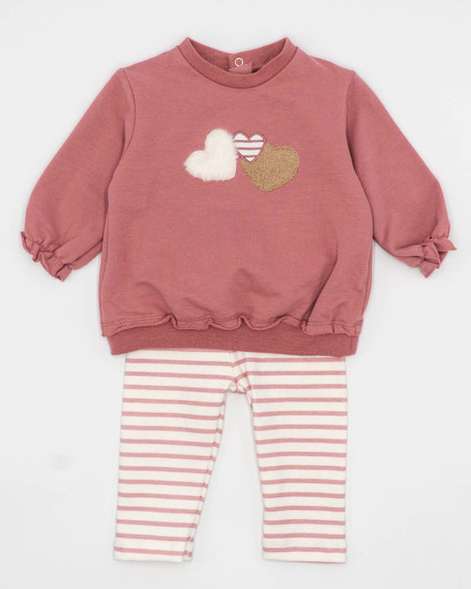 Completo 2 pz. felpato con leggings rigato MAYORAL
