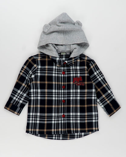 Camicia a quadri con cappuccio staccabile  I DO