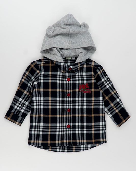 Camicia a quadri con cappuccio staccabile  I DO