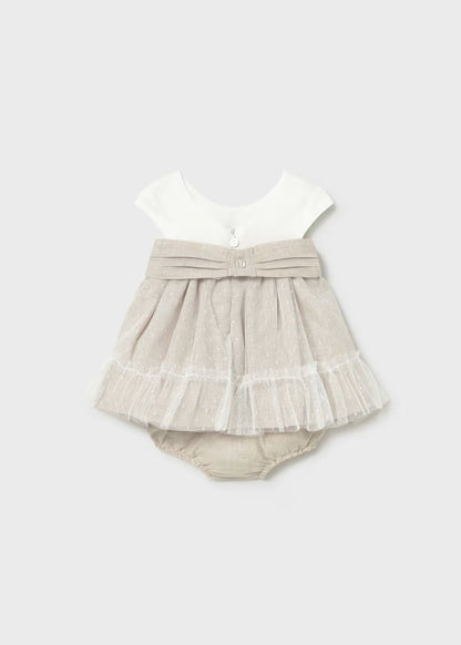 Abito in misto lino con gonna in tulle MAYORAL