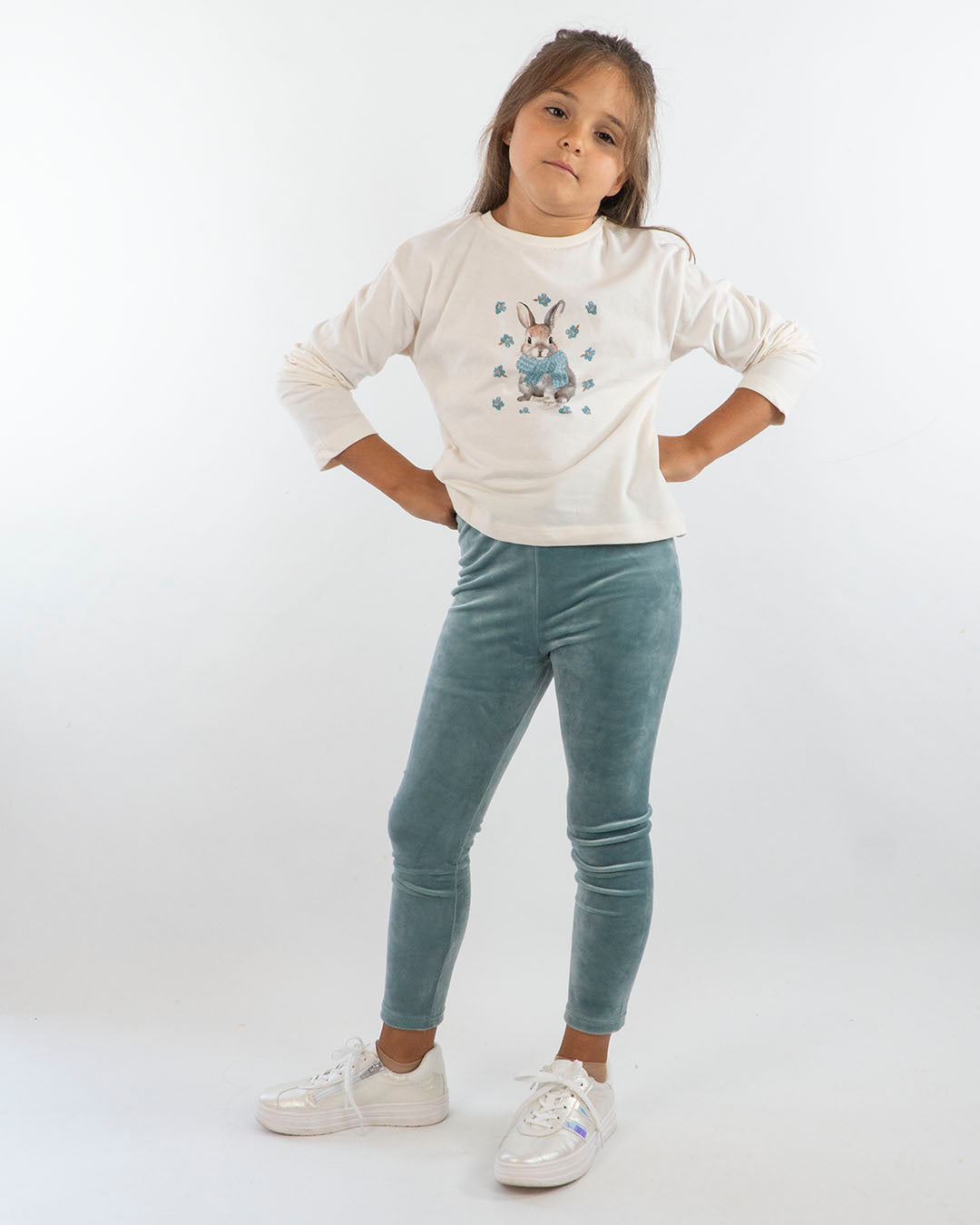 T-shirt con coniglietto e fiorellini MAYORAL