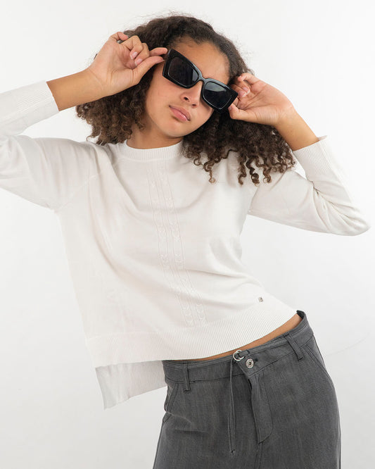 Maglioncino leggero con treccia centrale KOCCA