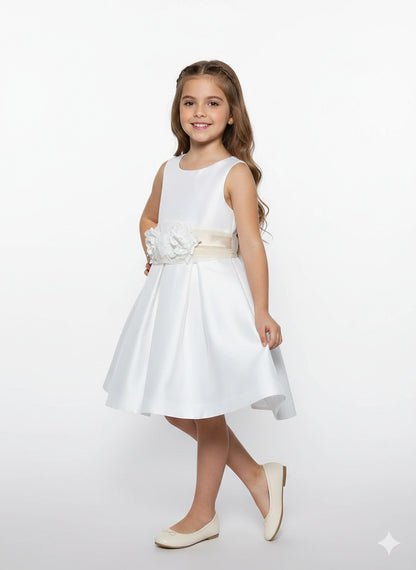 Abito con fusciacca in tulle e fiori ABEL & LULA