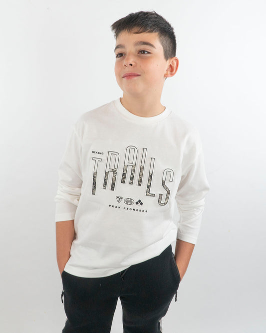 T-shirt manica lunga con scritta in rilievoMAYORAL