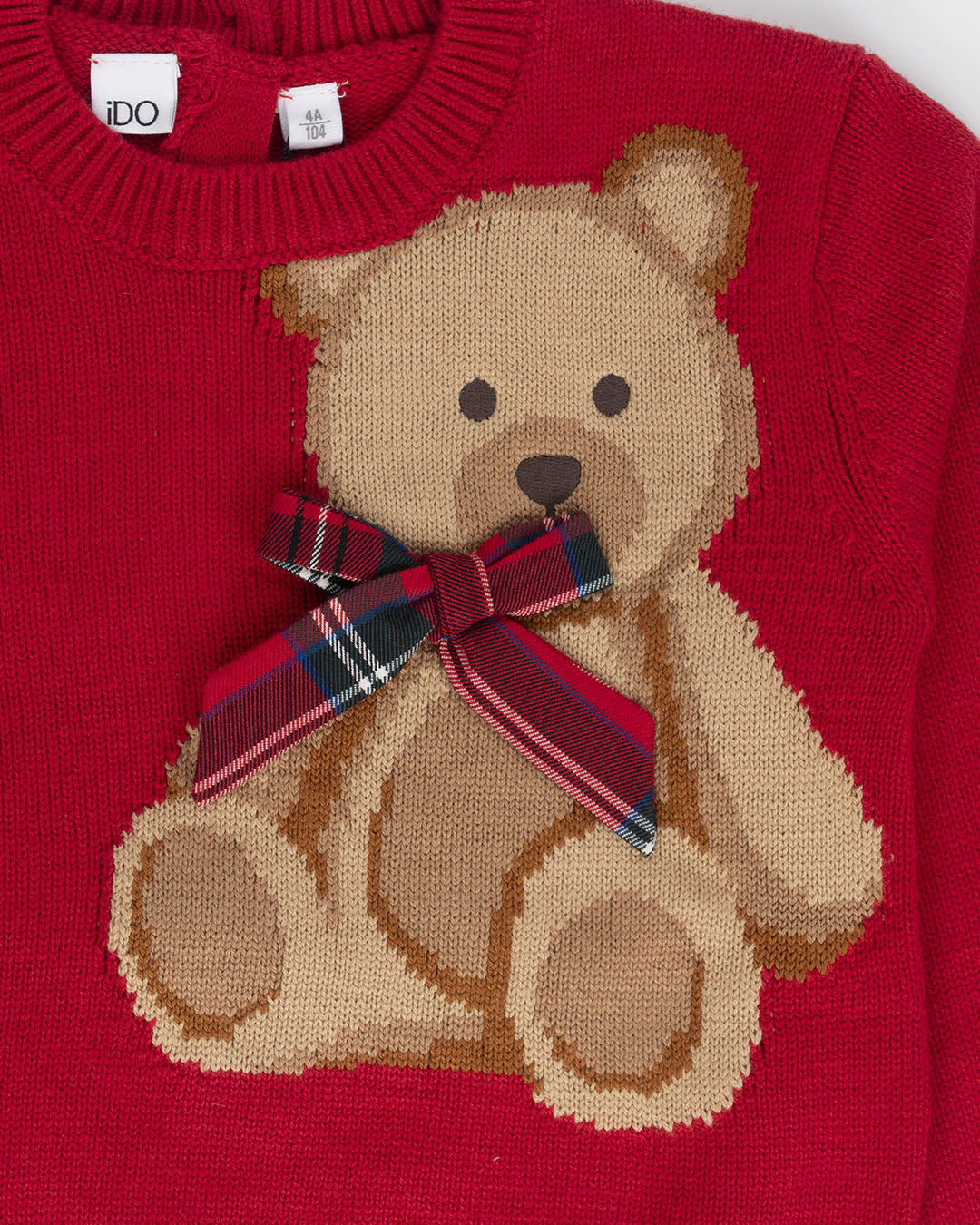 Maglione girocollo con orsetto con fiocco I DO