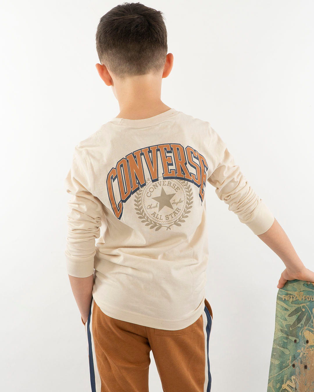 T-shirt manica lunga con stampa dietro CONVERSE