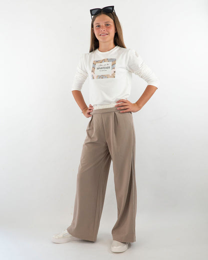 Pantaloni larghi elasticizzati con riga MAYORAL