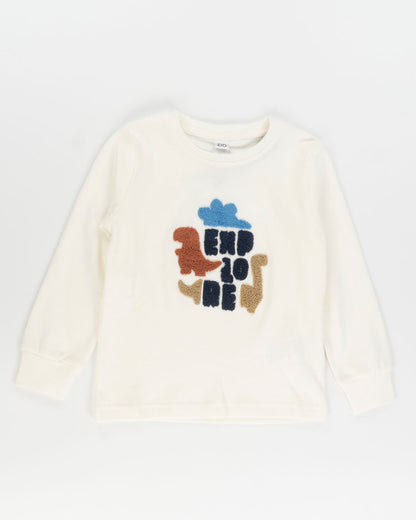 T-shirt manica lunga con dinosauri ricciolini I DO