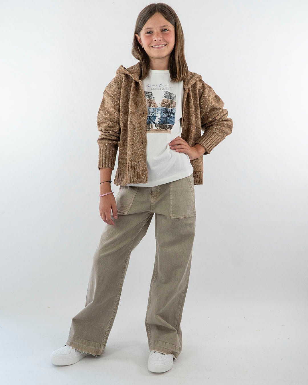 Cardigan in maglia melange con cappuccio MAYORAL