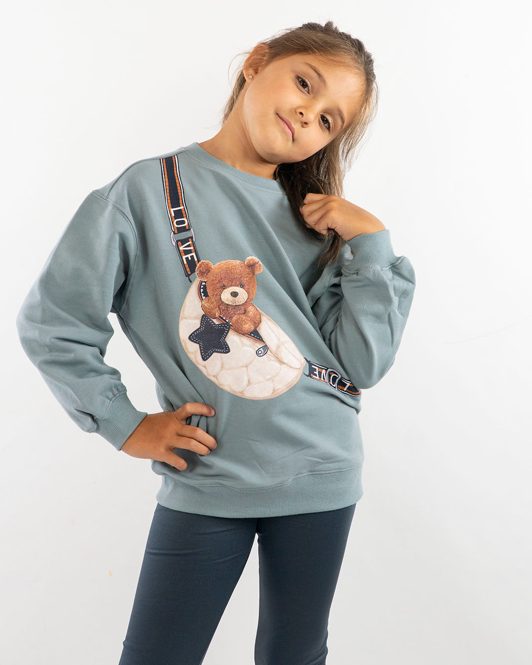 Completo felpato con leggings ed orsetto MAYORAL