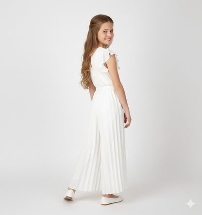 Tuta elegante plissettata con catenina dorata I DO