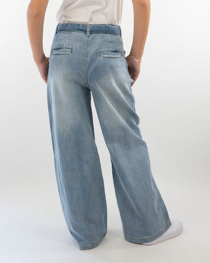Jeans largo con pinces e cintura I DO