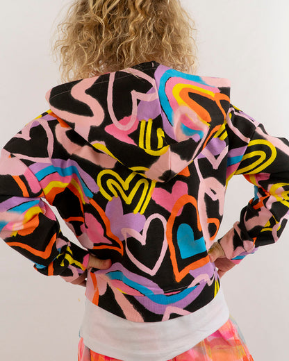Felpa in cotone con cuori multicolor TUC TUC