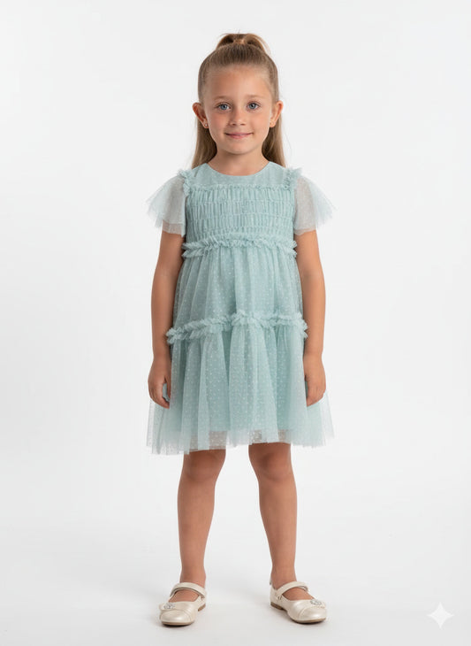 Abito a manica corta con tulle a pois MAYORAL