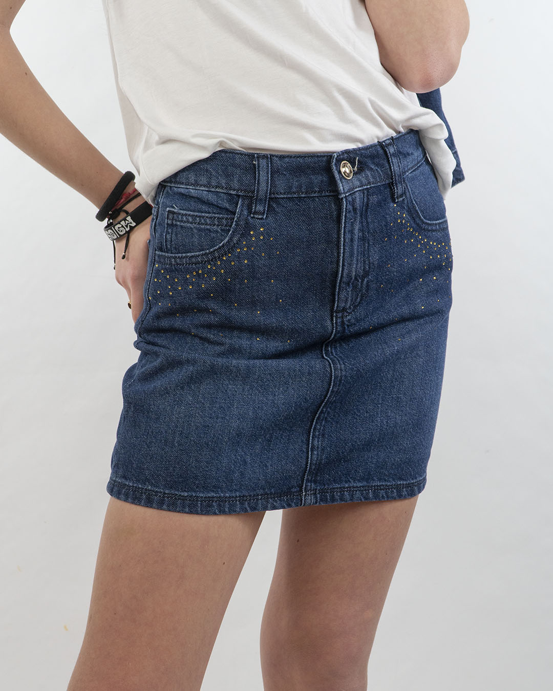 Gonna in jeans con strass