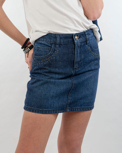 Gonna in jeans con strass