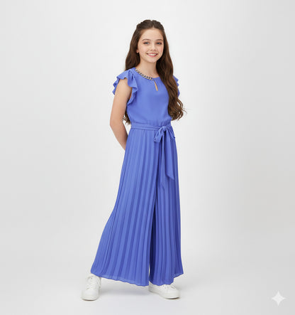 Tuta elegante plissettata con catenina dorata I DO