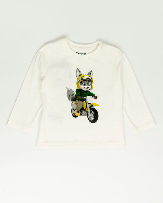 T-shirt con volpe motociclista MAYORAL