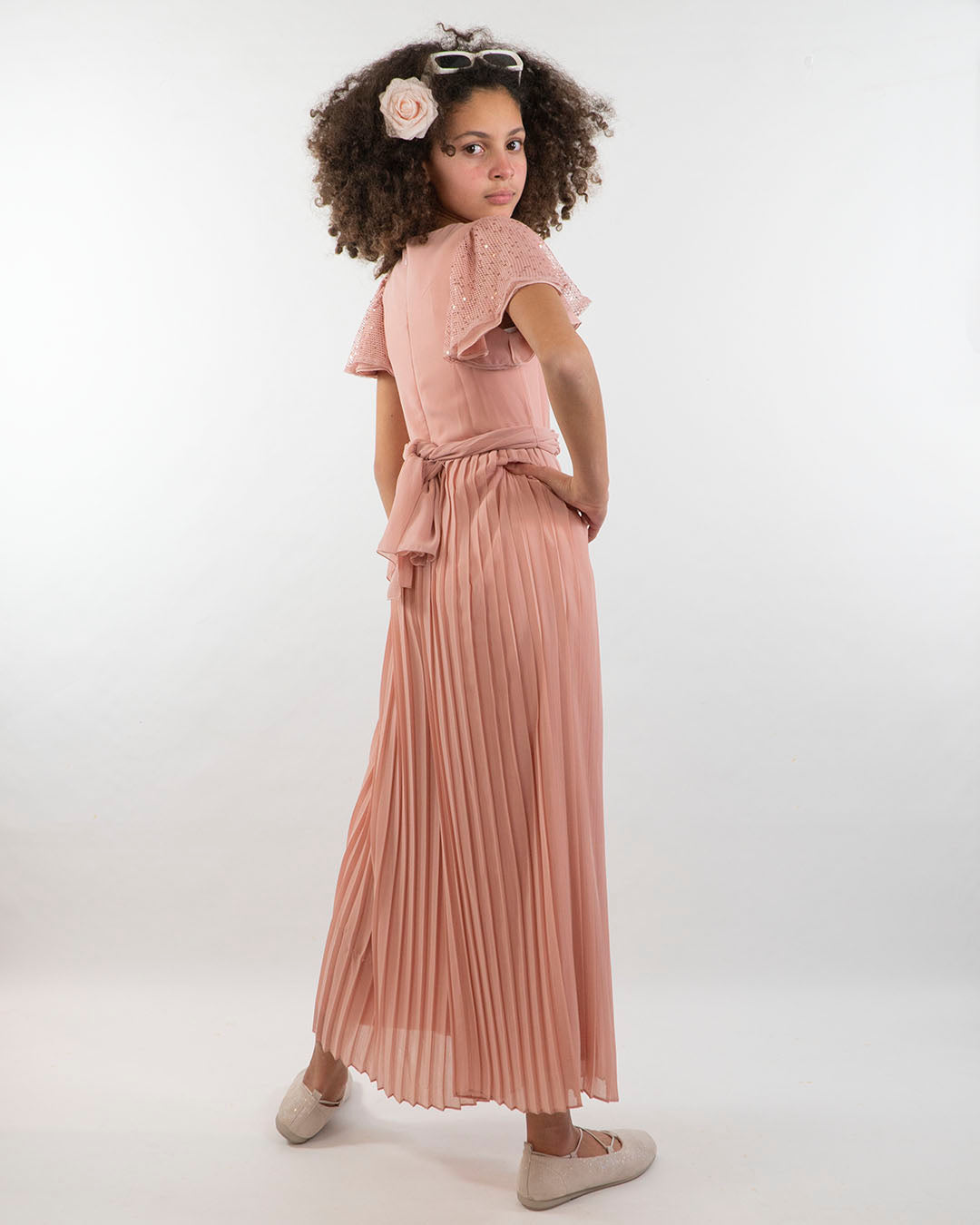 Tuta plissè con manica a retina ABEL & LULA