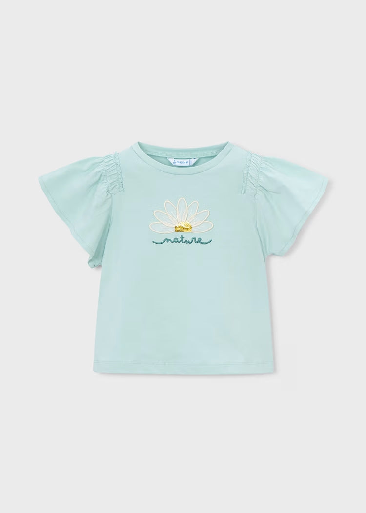 T-shirt con fiore in tulle art.3004-62 MAYORAL