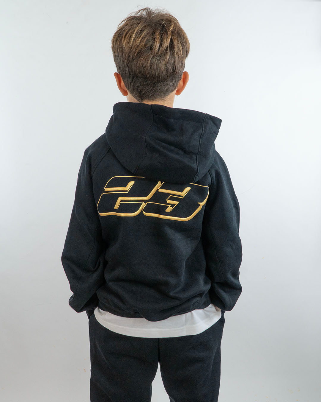 Felpa chiusa felpata con scritta dorata JORDAN