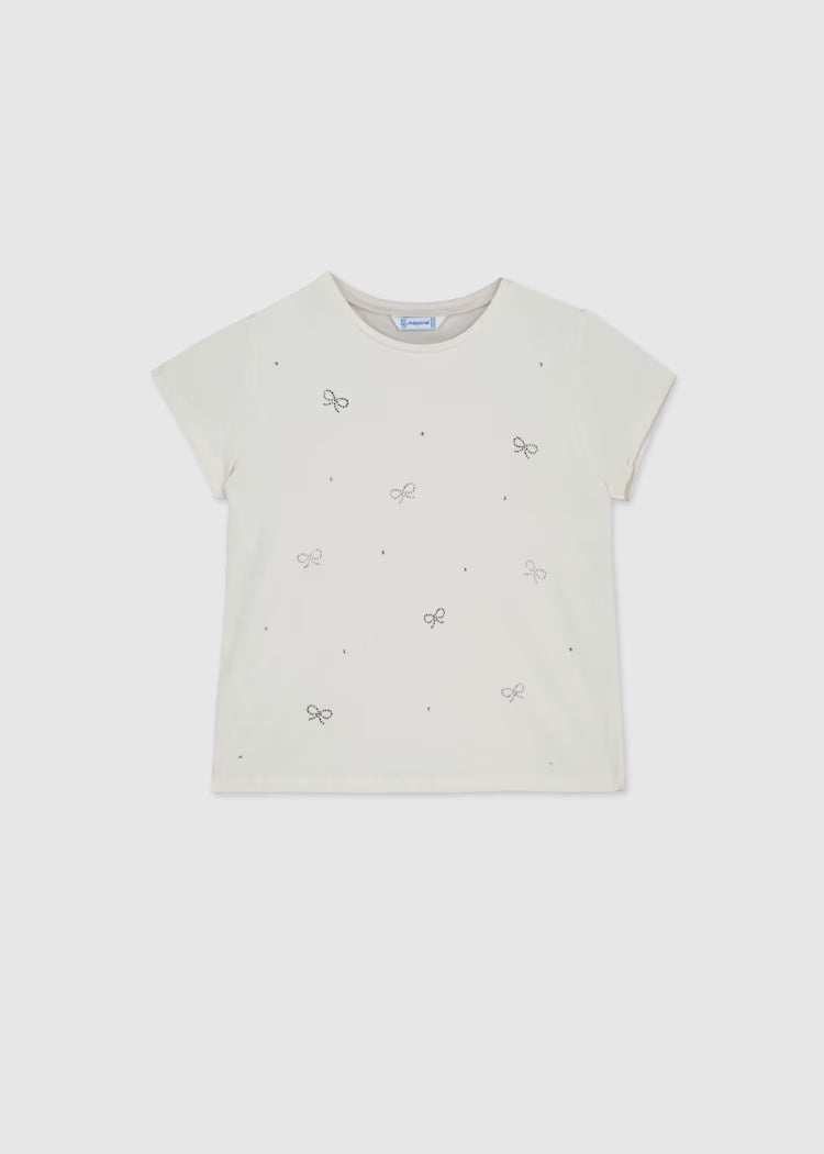 T-shirt con fiocchi in strass art.854-84 MAYORAL