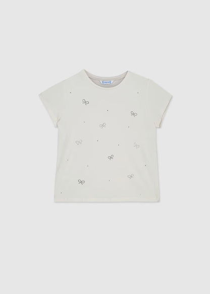 T-shirt con fiocchi in strass art.854-84 MAYORAL