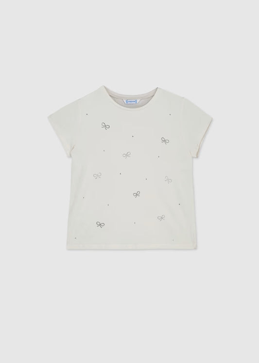 T-shirt con fiocchi in strass art.854-84 MAYORAL