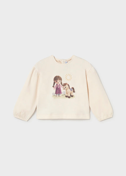 T-shirt con bimba e cavallino art.2.002-085MAYORAL