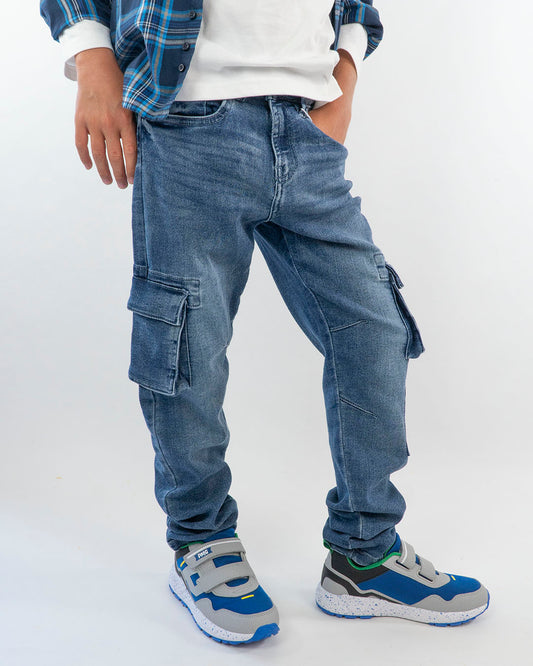Jeans elasticizzato cargo MAYORAL
