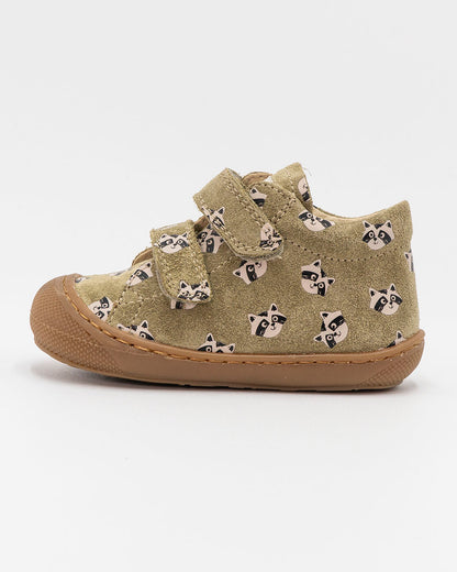 Scarpe primipassi con stampa procione NATURINO